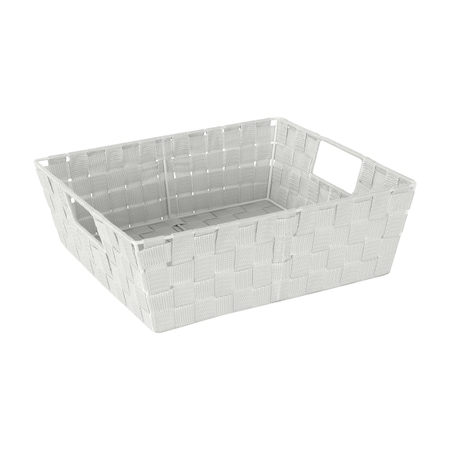 Simplify Shelf Storage Bin, Plastic, Grey, 13 in H, 15 in W, 13 in L 25093-HEATHERGREY